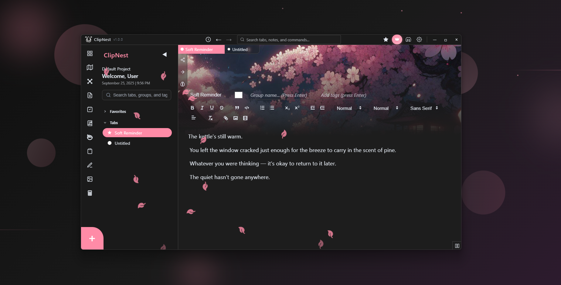 ClipNest Main Interface